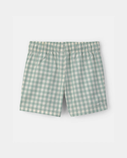 Toddler Boy Gingham Poplin Shorts - Green