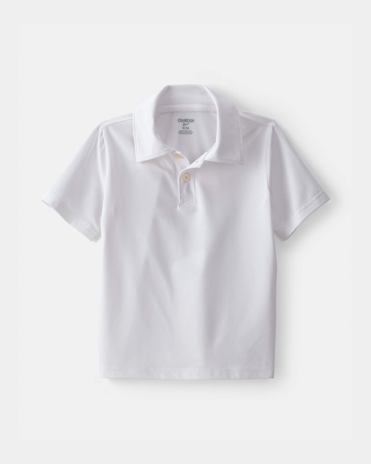 Toddler Boy Uniform Active Polo Shirt - White