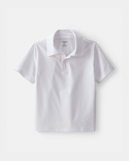 Toddler Boy Uniform Active Polo Shirt - White