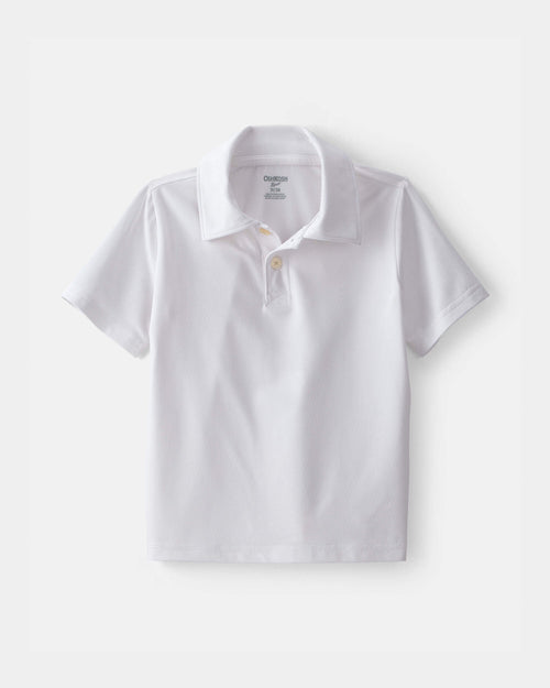 Toddler Boy Uniform Active Polo Shirt - White