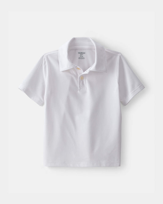 Toddler Boy Uniform Active Polo Shirt - White
