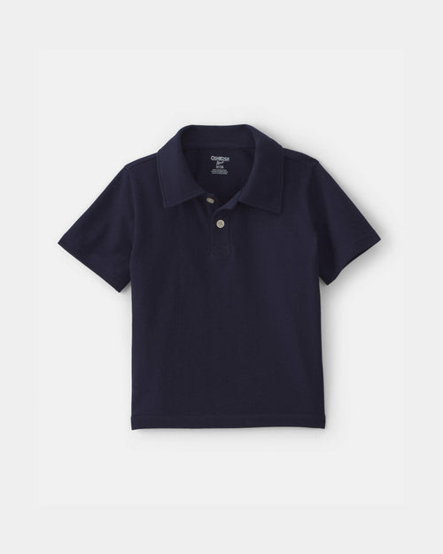 Toddler Boy Uniform Piqué Polo Shirt - Navy