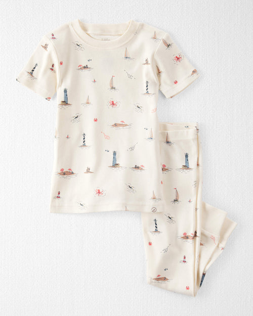 Toddler 2-Piece Organic Cotton Pajamas in Coastal Vacation