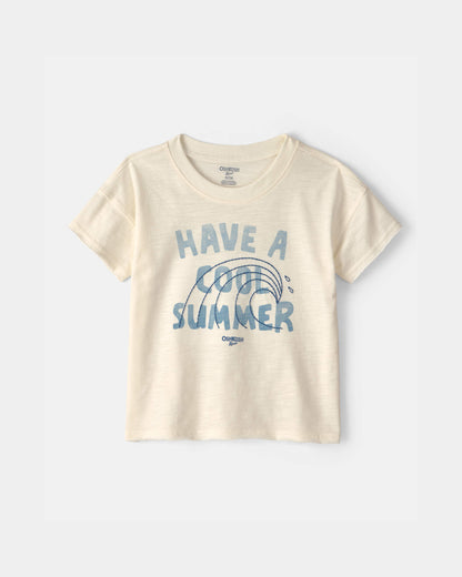 Toddler Boy 'Have A Cool Summer' Wave Top - Ivory