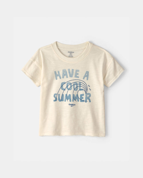 Toddler Boy 'Have A Cool Summer' Wave Top - Ivory