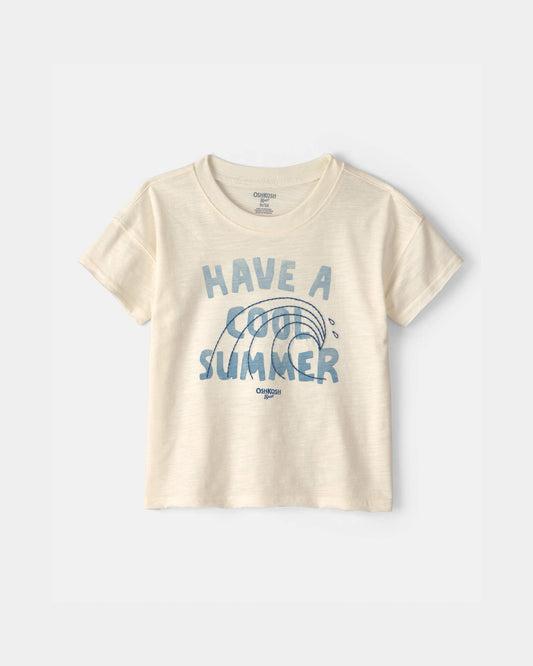Toddler Boy 'Have A Cool Summer' Wave Top - Ivory