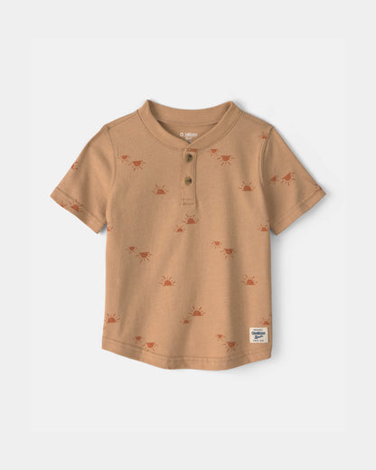 Toddler Boy Sun Henley Top - Yellow