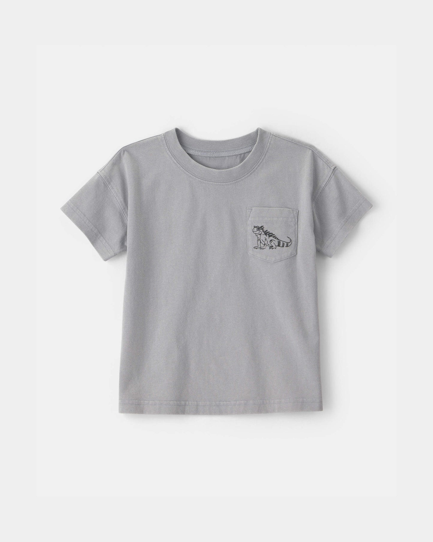 Toddler Boy Lizard Pocket Tee - Grey