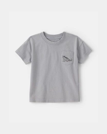 Toddler Boy Lizard Pocket Tee - Grey