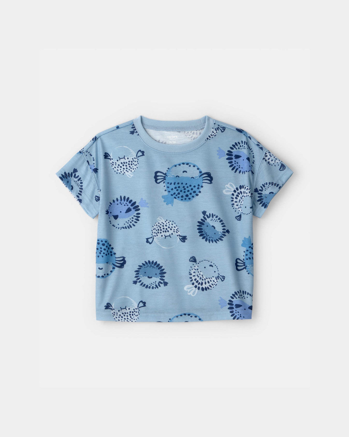 Toddler Boy 2-Piece Puffer Fish Short-Sleeve Pajama Set - Blue