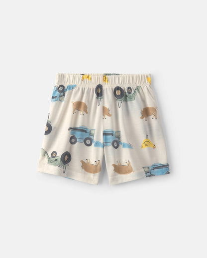 Toddler Boy 2-Piece Farm Short-Sleeve Pajama Set
