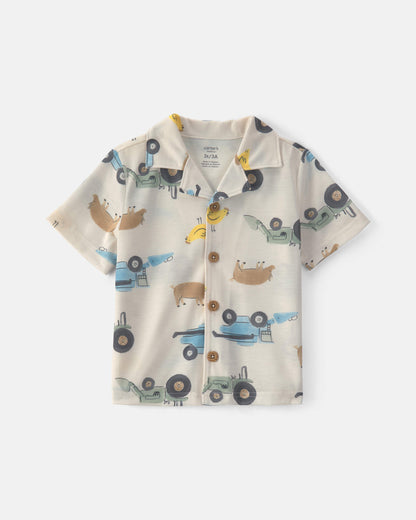 Toddler Boy 2-Piece Farm Short-Sleeve Pajama Set