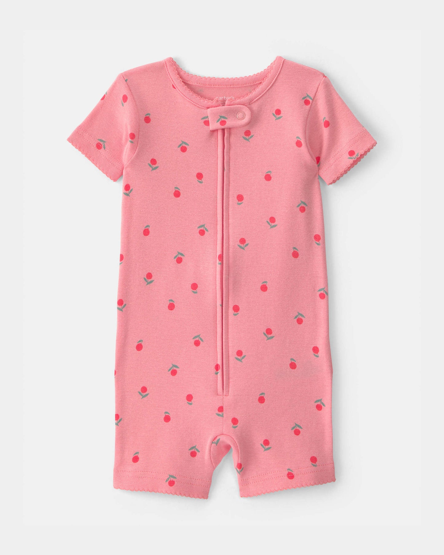 Toddler Girl Floral 100% Cotton 1-Piece Romper Pajama - Pink