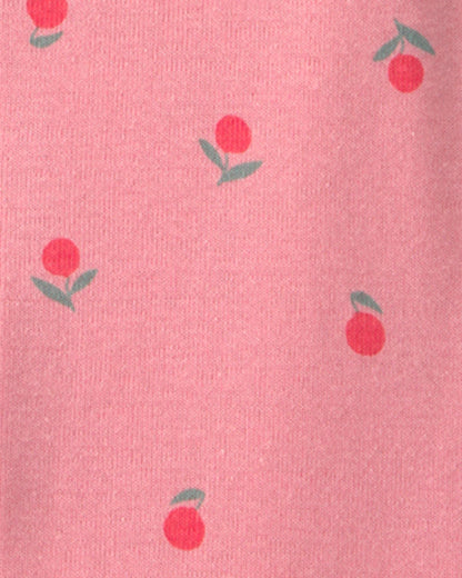 Toddler Girl Floral 100% Cotton 1-Piece Romper Pajama - Pink