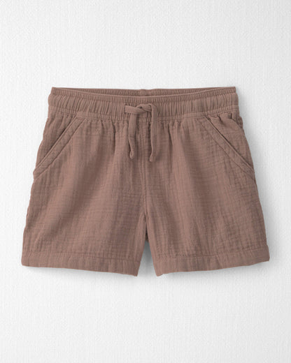 Toddler Boy 2-Piece Organic Cotton Gauze Embroidered  Top & Short Set