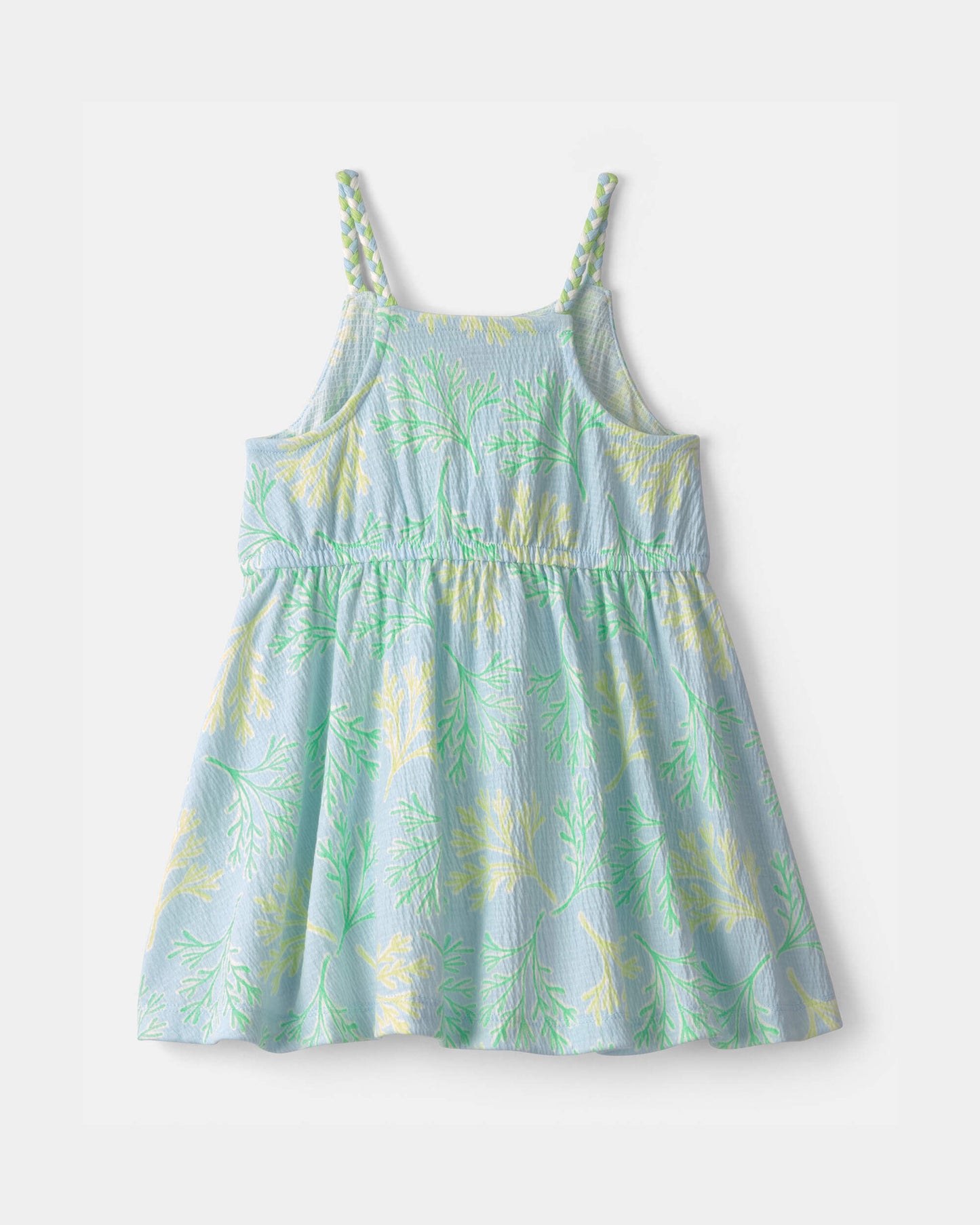 Toddler Girl Coral Reef Ruffle Dress - Blue/Green