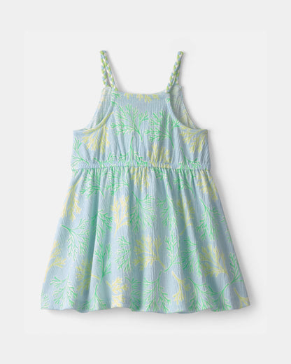 Toddler Girl Coral Reef Ruffle Dress - Blue/Green