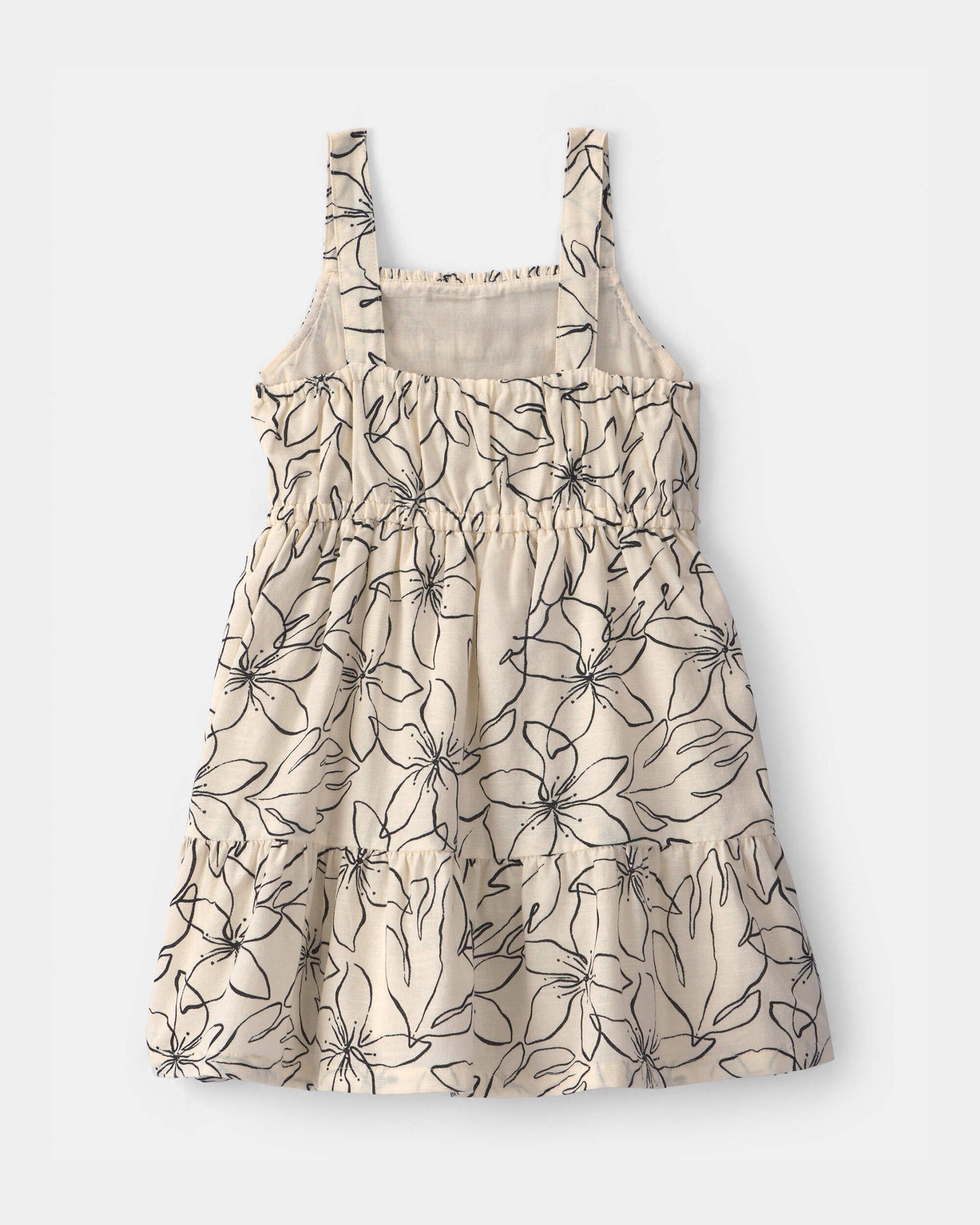 Toddler Girl Floral Sleeveless Dress - Black/Ivory