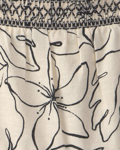 Toddler Girl Floral Sleeveless Dress - Black/Ivory