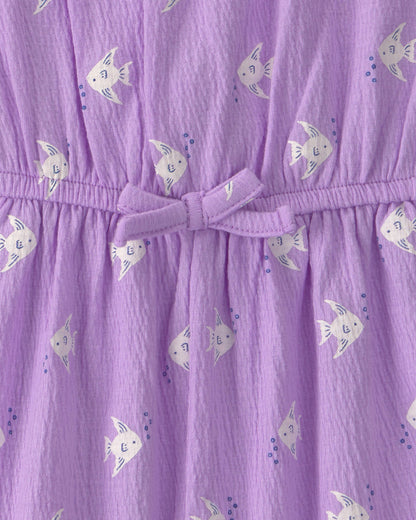 Toddler Girl Fish Romper - Purple
