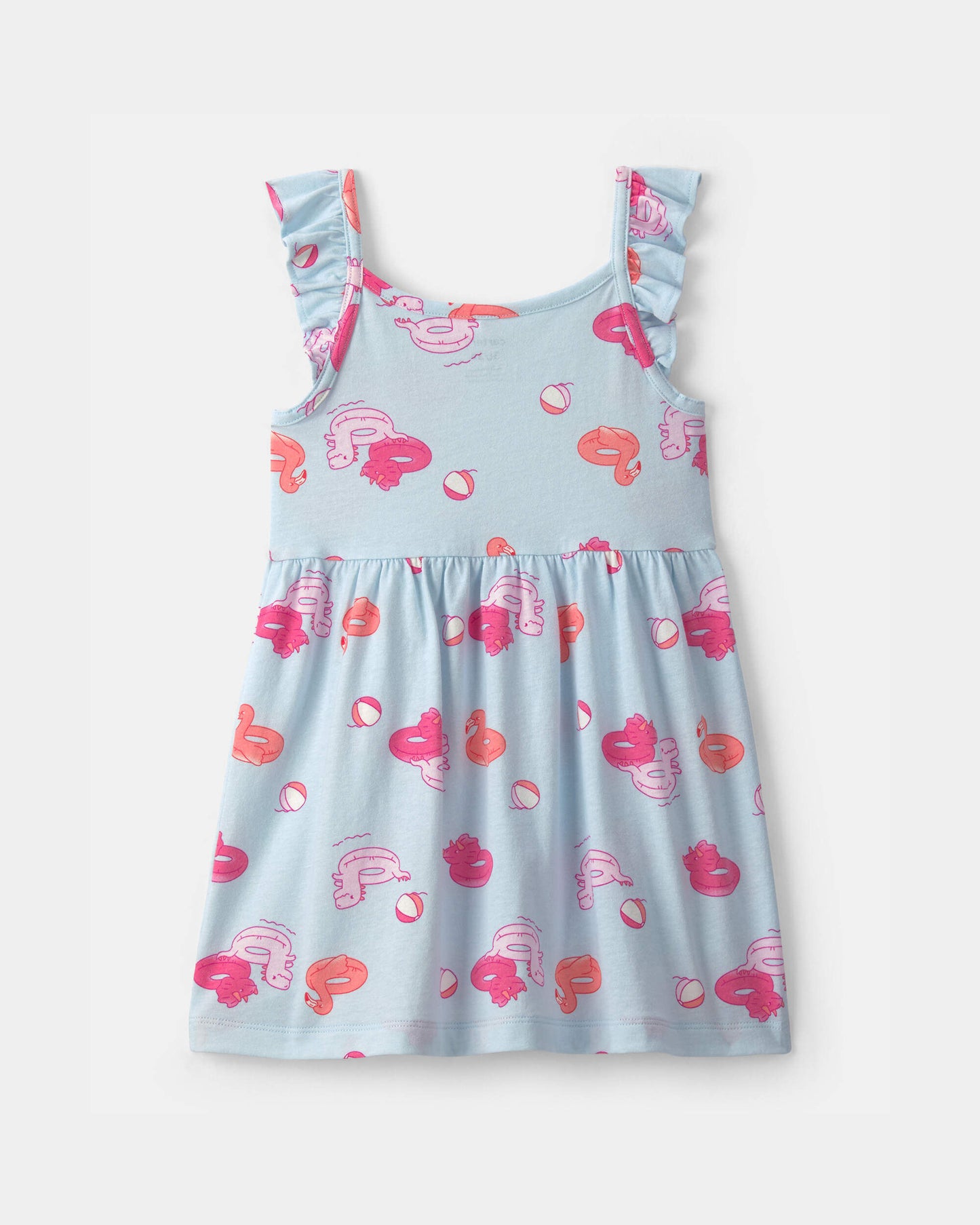 Toddler Girl Pool Floatie Ruffle-Sleeve Dress - Blue