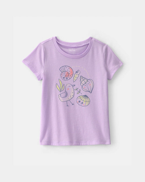 Toddler Girl 'Believe In Your-Shellf' Graphic Tee - Purple