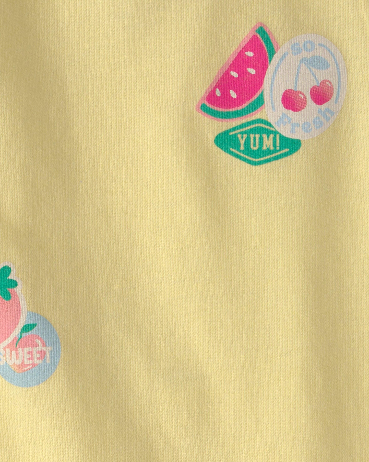 Toddler Girl Fruit Sticker Graphic Tank - Yellow