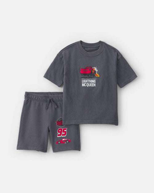Toddler Boy 2-Piece ©Disney/Pixar Cars Short-Sleeve Top & Short Set - Grey