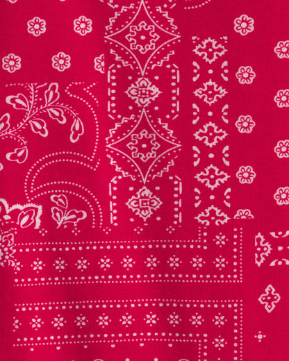 Toddler Girl Bandana Ruffle-Sleeve Top - Red