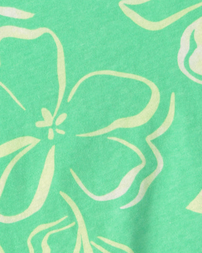 Toddler Girl Floral Peplum Tank Top - Green