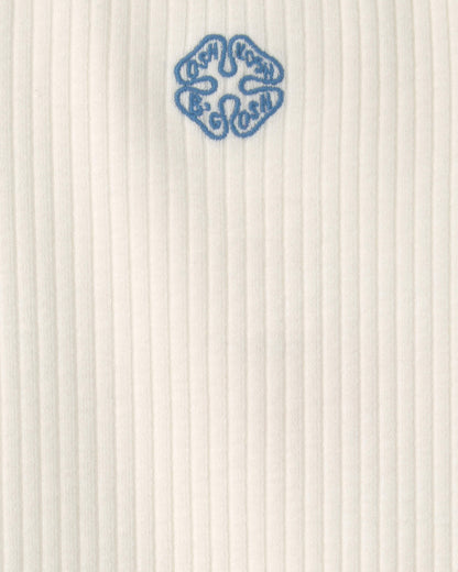 Toddler Girl 'OshKosh B'Gosh' Clover Embroidered Rib Top - Ivory