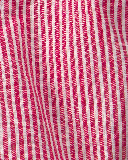 Toddler Girl Hickory Stripe Shorts - Red/Ivory