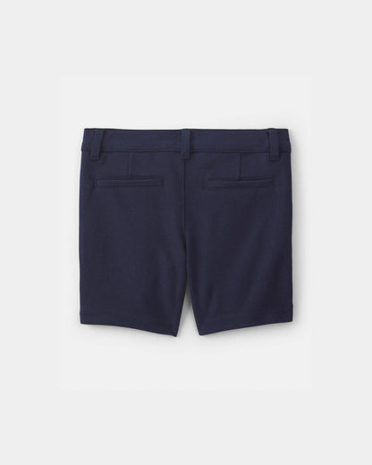 Toddler Girl Uniform Ponte Knit Shorts - Navy