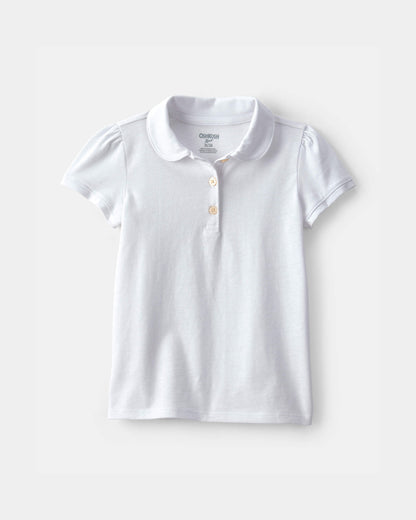 Toddler Girl Uniform Polo Shirt - White