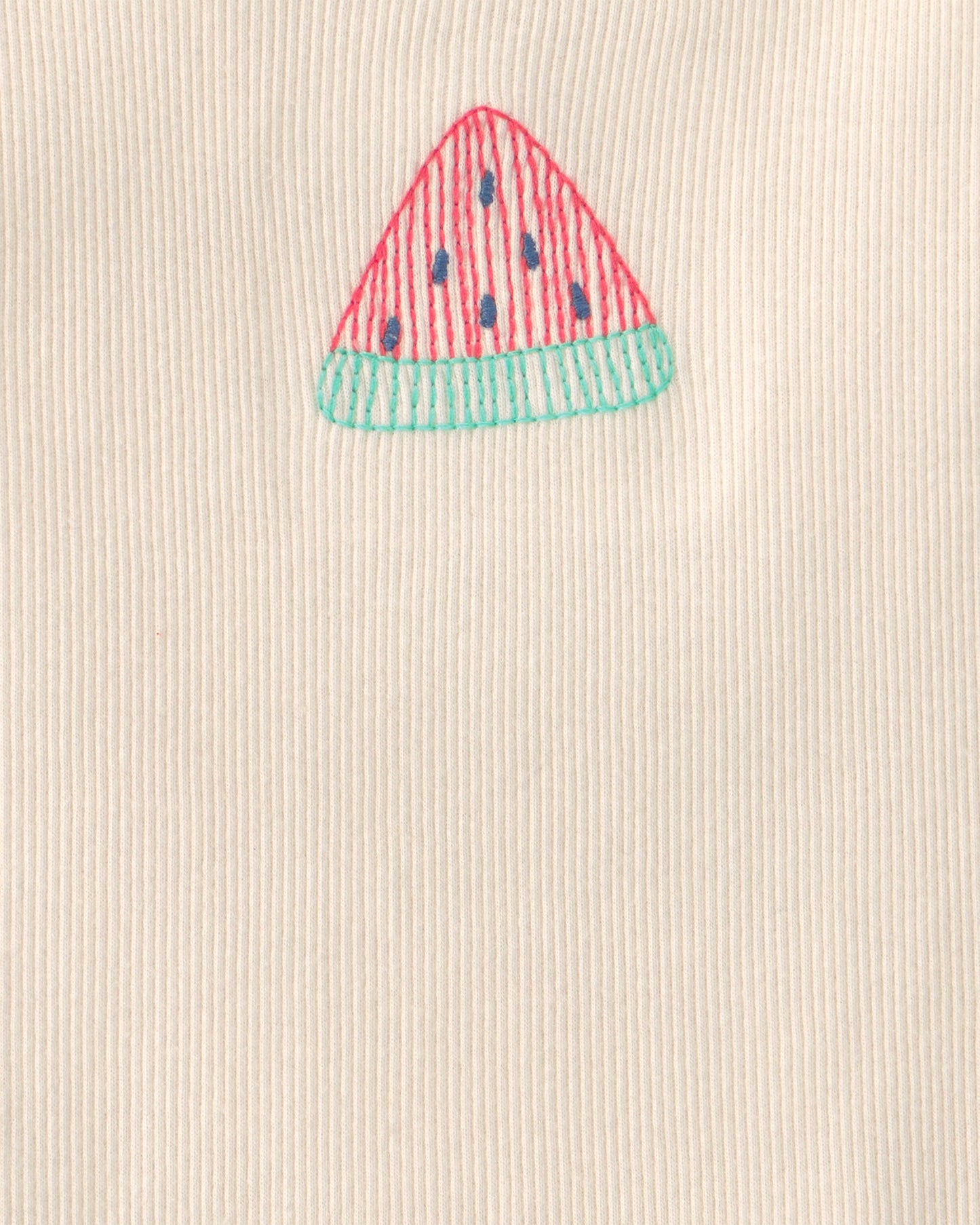 Toddler Girl Watermelon Ribbed Tank Top - Cream