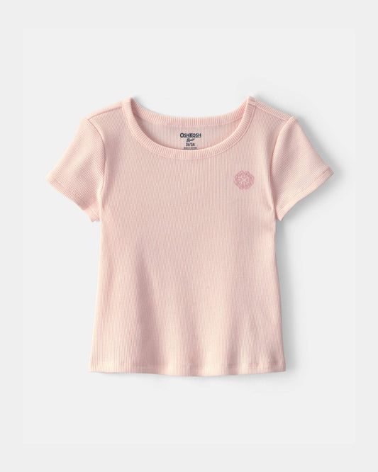 Toddler Girl OshKosh Logo Ribbed Tee - Pink