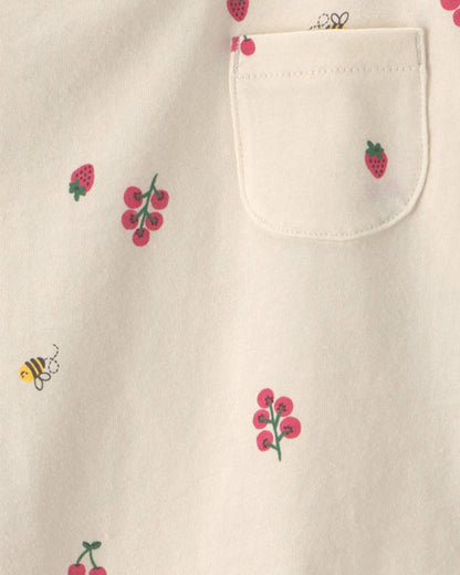 Toddler Girl Floral Short-Sleeve Top - Cream