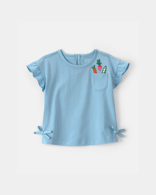 Toddler Girl Veggies Short-Sleeve Top - Blue