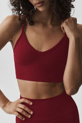 Seamless Modal Ribbed Delight Bralette - Summer Romance Red