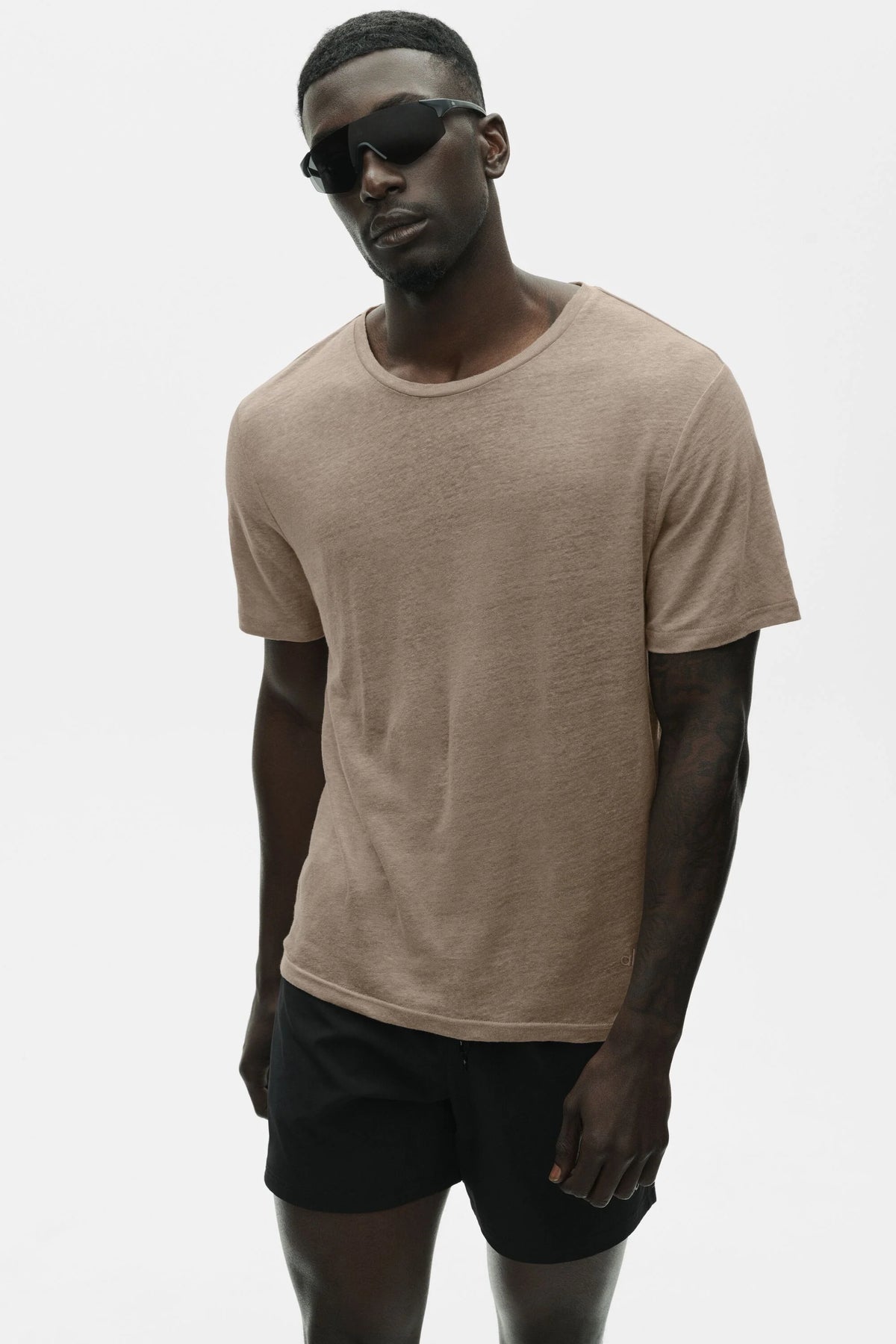 Linen Jersey Coastal Short Sleeve Tee - Gravel