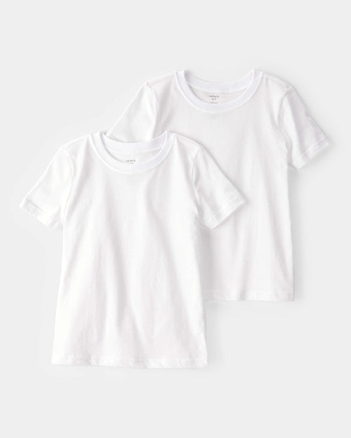 Boys 2-Pack Cotton Undershirts - White