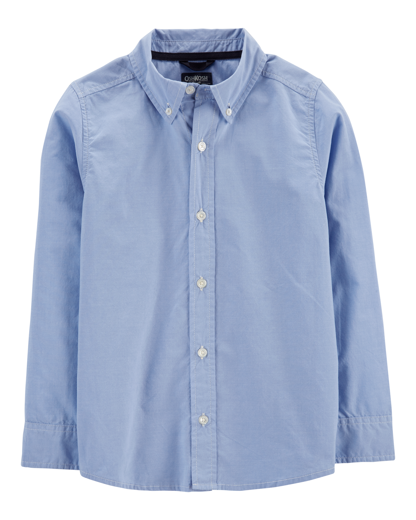 Boys Long Sleeve Button-Front Uniform Shirt - Blue