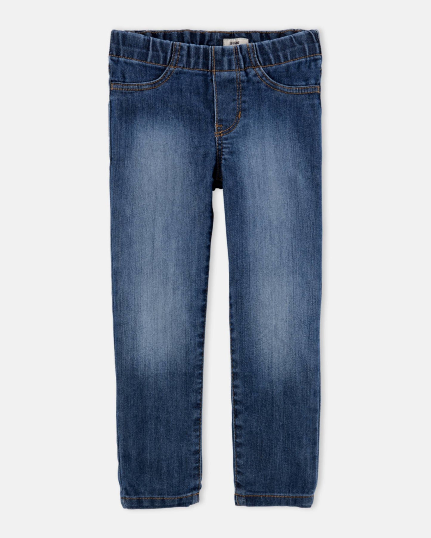 Girls Medium Wash Pull-On Skinny-Leg Jegging