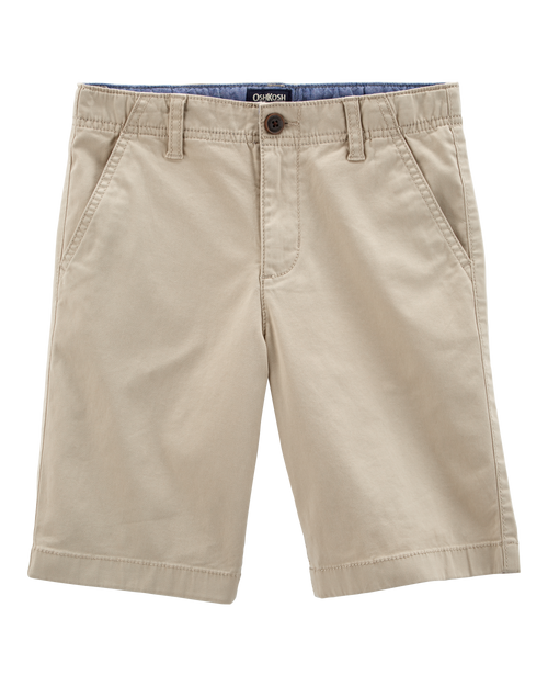 Boys Stretch Chino Uniform Shorts - Khaki