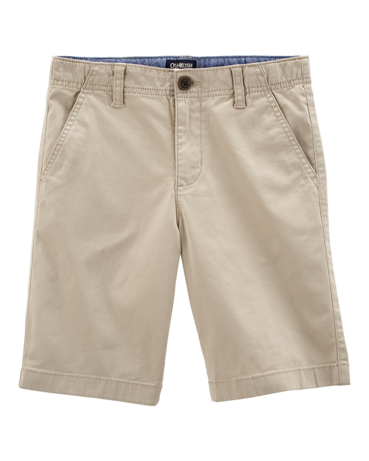 Boys Stretch Chino Uniform Shorts - Khaki