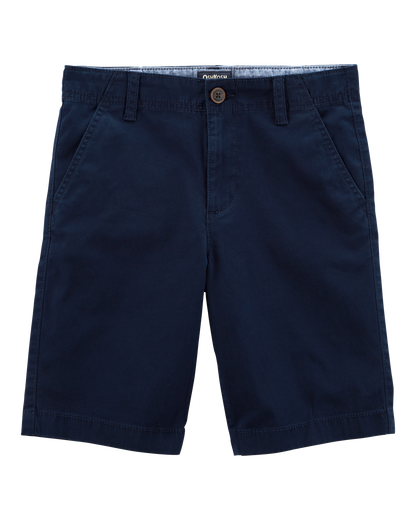 Boys Stretch Chino Uniform Shorts - Navy