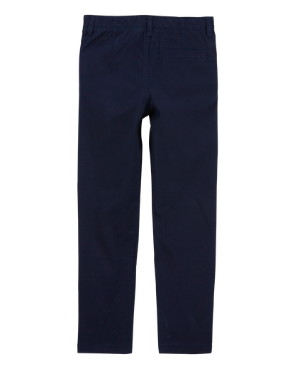 Boys Husky Fit Stretch Chino Pants - Navy