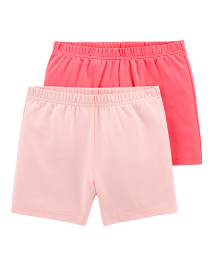 Kid 2-Pack Tumbling Shorts - Pink