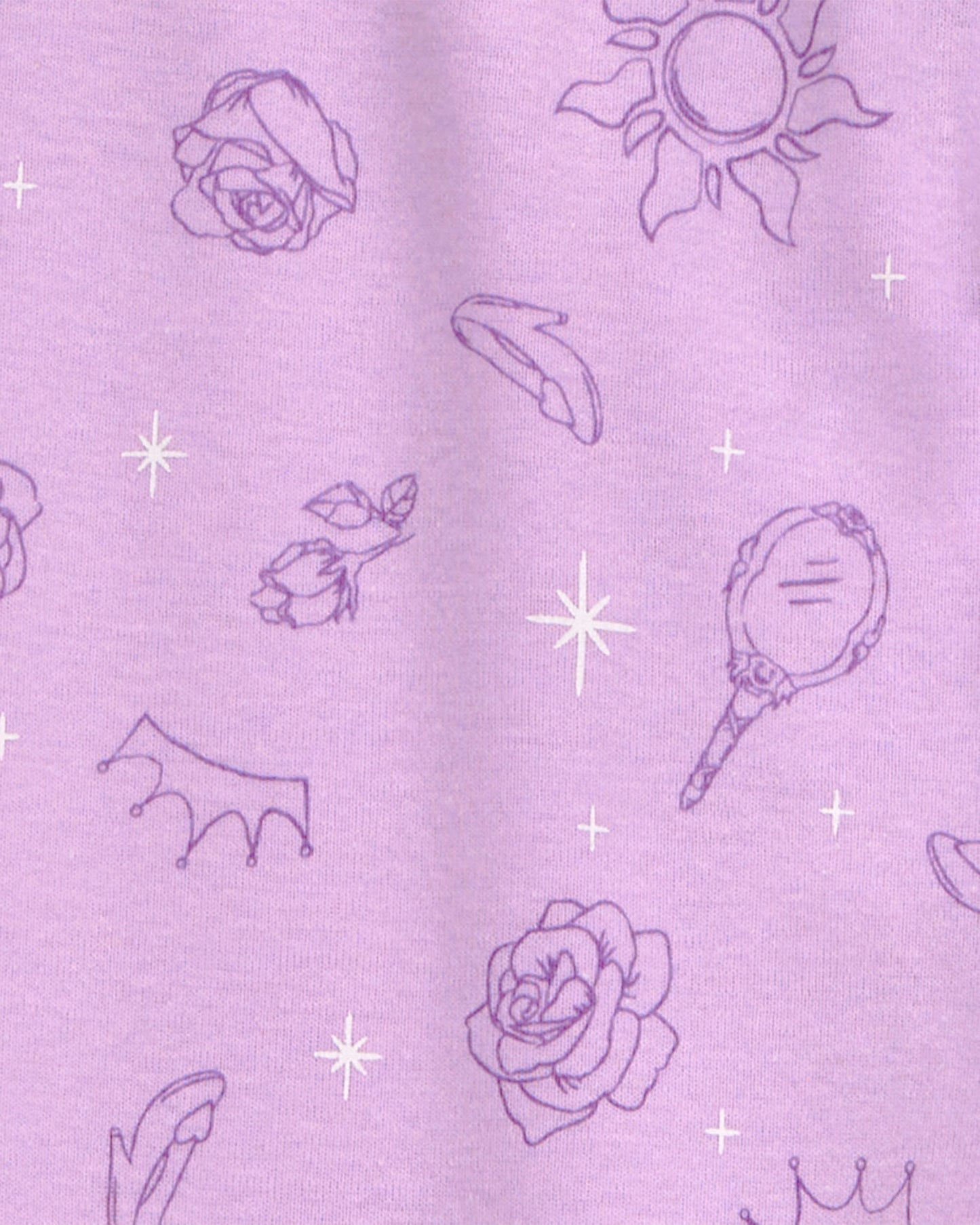 Kid Disney Princess Snug Fit Cotton 2-Piece Pajamas - Purple
