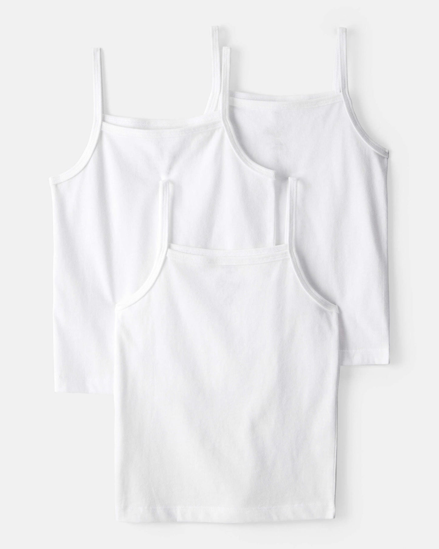 Girls 3-Pack Cami Tank Undershirts - White